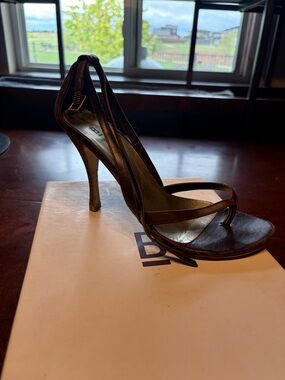 Bakers Nila Brown Leather High Heel Slingback Sandals